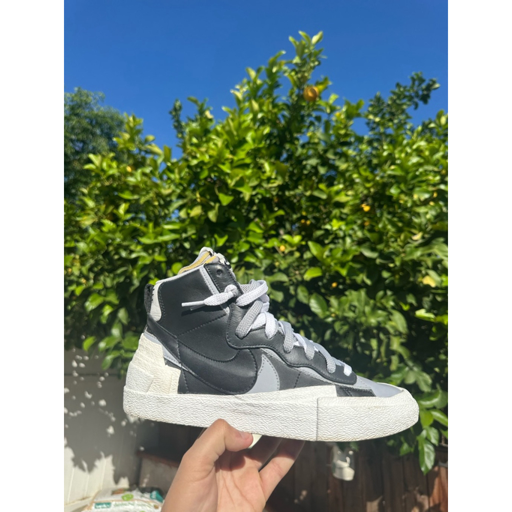 Men's Nike Blazer Mid Sacai Black Grey Size 8 Sneakers